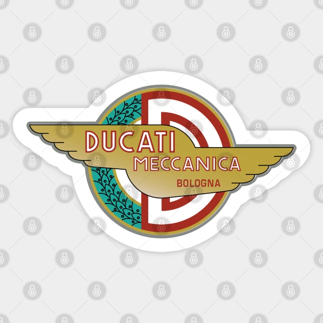 Ducati Classic Logo (visit:  fmDisegno.redbubble.com for full range) Sticker by fmDisegno